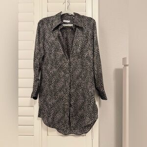 EQUIPMENT FEMME Essential silk long sleeve button down shirt dress size S
